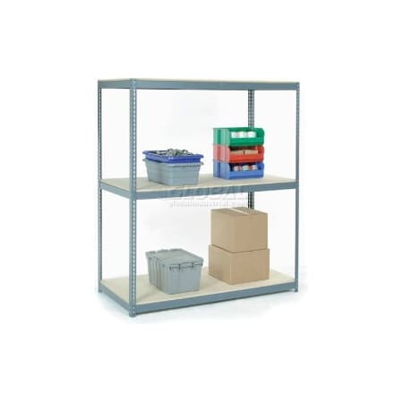 Global Equipment Additional Level For Wide Span Rack 48"Wx24"D Wood Deck 1200 Lb Cap., Gray 601477A